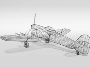 low poly cartoon hawker typhoon wwii airplane 3D Model