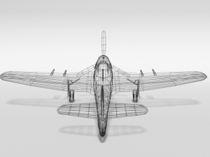low poly cartoon hawker typhoon wwii airplane Modèle 3D