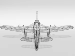 low poly cartoon hawker typhoon wwii airplane 3D Model