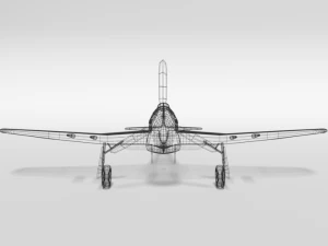 low poly cartoon hawker typhoon wwii airplane 3D Model