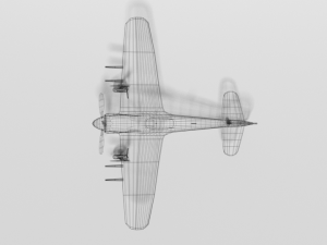 low poly cartoon hawker typhoon wwii airplane Modèle 3D