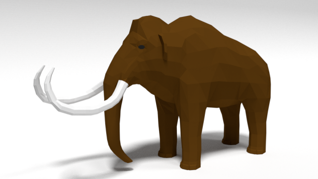 low poly cartoon mammoth 3D Model .c4d .max .obj .3ds .fbx .stl .blend 