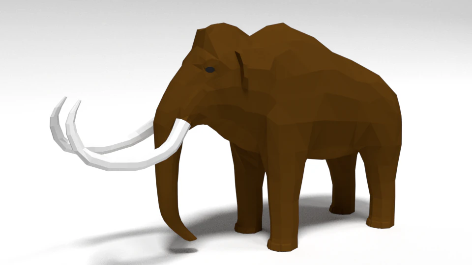 low poly cartoon mammoth 3D Model .c4d .max .obj .3ds .fbx .stl .blend 