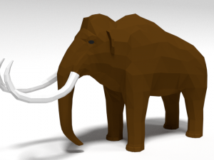 low poly cartoon mammoth 3D-Modell