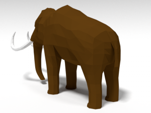 low poly cartoon mammoth 3D Model