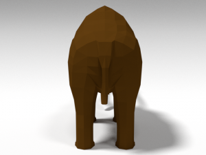 low poly cartoon mammoth 3D Model
