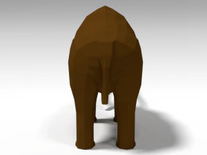 low poly cartoon mammoth 3D Model