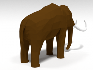 low poly cartoon mammoth 3D Model