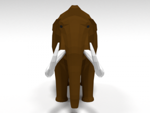 low poly cartoon mammoth 3D Model