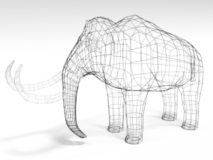 low poly cartoon mammoth 3D Model
