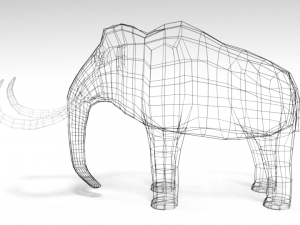 low poly cartoon mammoth 3D Model