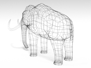 low poly cartoon mammoth 3D Model