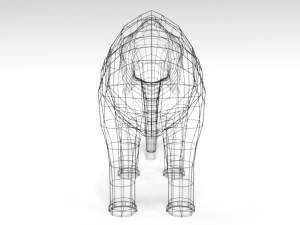 low poly cartoon mammoth 3D Model
