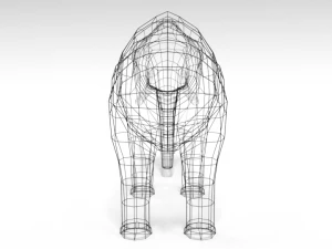 low poly cartoon mammoth 3D Model