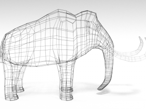 low poly cartoon mammoth 3D Model