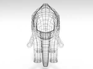 low poly cartoon mammoth 3D Model