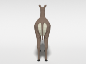 low poly cartoon white-tailed female deer 3D 모델