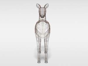 low poly cartoon white-tailed female deer 3D 모델