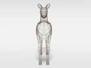 low poly cartoon white-tailed female deer 3D Model