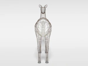 low poly cartoon white-tailed female deer 3D Model