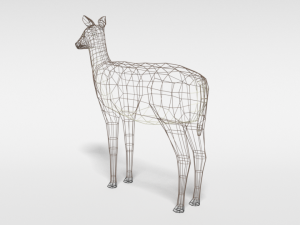 low poly cartoon white-tailed female deer 3D 모델