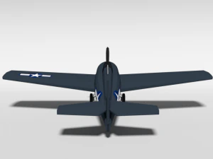 low poly cartoon grumman fm-2 wildcat wwii airplane 3D Model