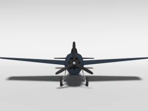 low poly cartoon grumman fm-2 wildcat wwii airplane 3D Model