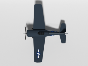 low poly cartoon grumman fm-2 wildcat wwii airplane 3D 모델