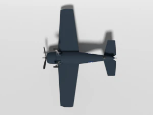 low poly cartoon grumman fm-2 wildcat wwii airplane 3D Model