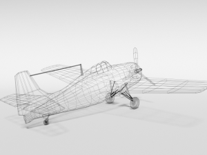 low poly cartoon grumman fm-2 wildcat wwii airplane 3D 모델