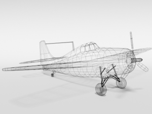 low poly cartoon grumman fm-2 wildcat wwii airplane 3D 모델