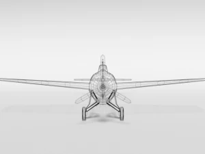 low poly cartoon grumman fm-2 wildcat wwii airplane 3D Model