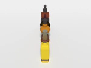 low poly cartoon whisky bottles 3D Model