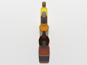 low poly cartoon whisky bottles Modelo 3D