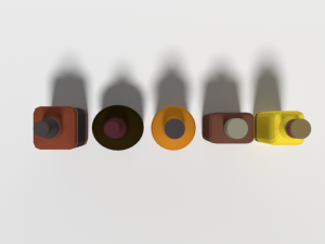 low poly cartoon whisky bottles Modelo 3D