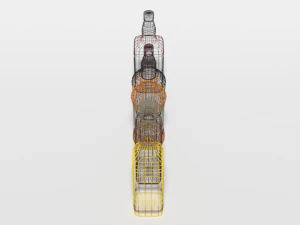 low poly cartoon whisky bottles 3D Model