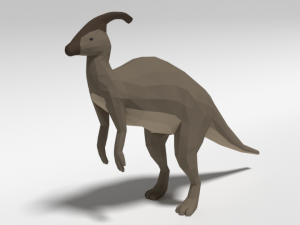 low poly cartoon parasaurolophus dinosaur 3D Model