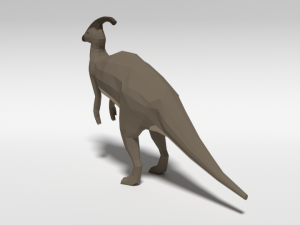 low poly cartoon parasaurolophus dinosaur 3D Model