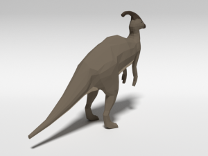 low poly cartoon parasaurolophus dinosaur 3D Model