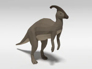 low poly cartoon parasaurolophus dinosaur 3D Model
