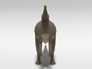 low poly cartoon parasaurolophus dinosaur 3D Model