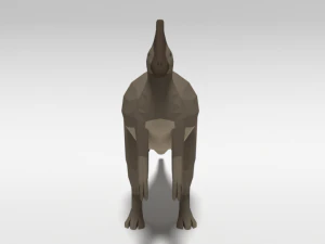 low poly cartoon parasaurolophus dinosaur 3D Model