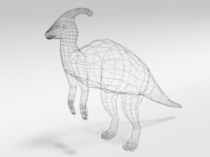 low poly cartoon parasaurolophus dinosaur 3D Model