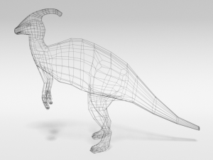 low poly cartoon parasaurolophus dinosaur 3D Model