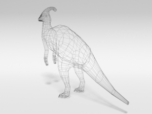 low poly cartoon parasaurolophus dinosaur 3D Model