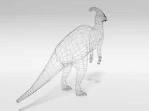 low poly cartoon parasaurolophus dinosaur 3D Model