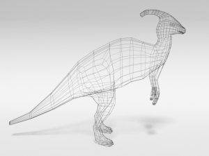 low poly cartoon parasaurolophus dinosaur 3D Model