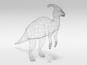 low poly cartoon parasaurolophus dinosaur 3D Model