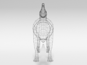 low poly cartoon parasaurolophus dinosaur 3D Model