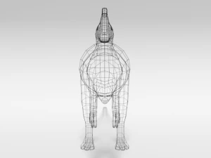 low poly cartoon parasaurolophus dinosaur 3D Model